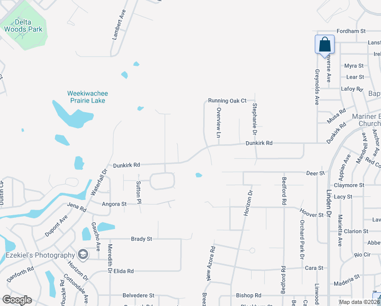map of restaurants, bars, coffee shops, grocery stores, and more near 9463 Dunkirk Road in Spring Hill