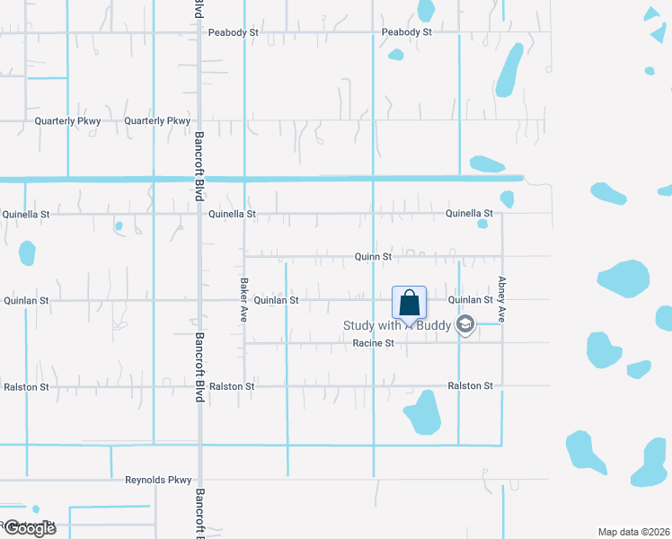 map of restaurants, bars, coffee shops, grocery stores, and more near 20329 Quinlan Street in Orlando
