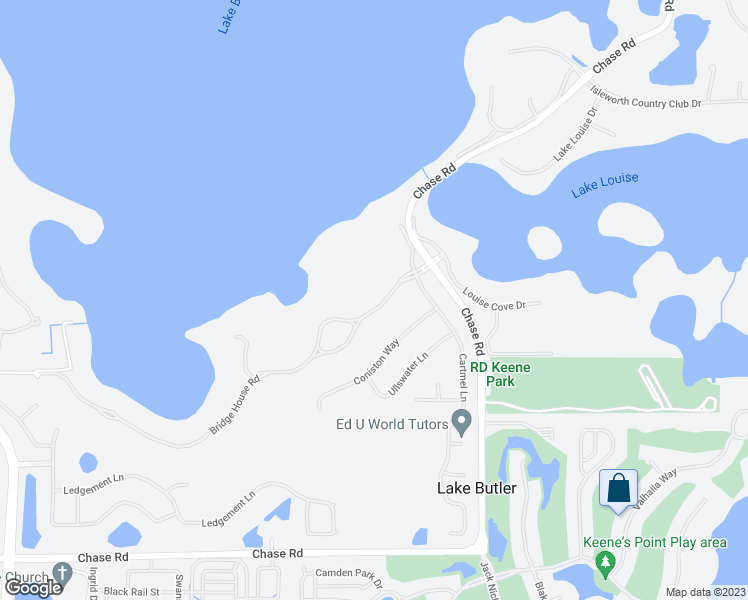 map of restaurants, bars, coffee shops, grocery stores, and more near 11025 Bridge House Road in Windermere