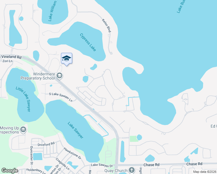 map of restaurants, bars, coffee shops, grocery stores, and more near 12042 Waterstone Loop Drive in Windermere
