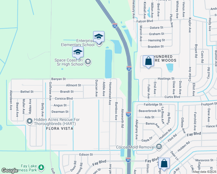 map of restaurants, bars, coffee shops, grocery stores, and more near 6610 Homestead Avenue in Cocoa