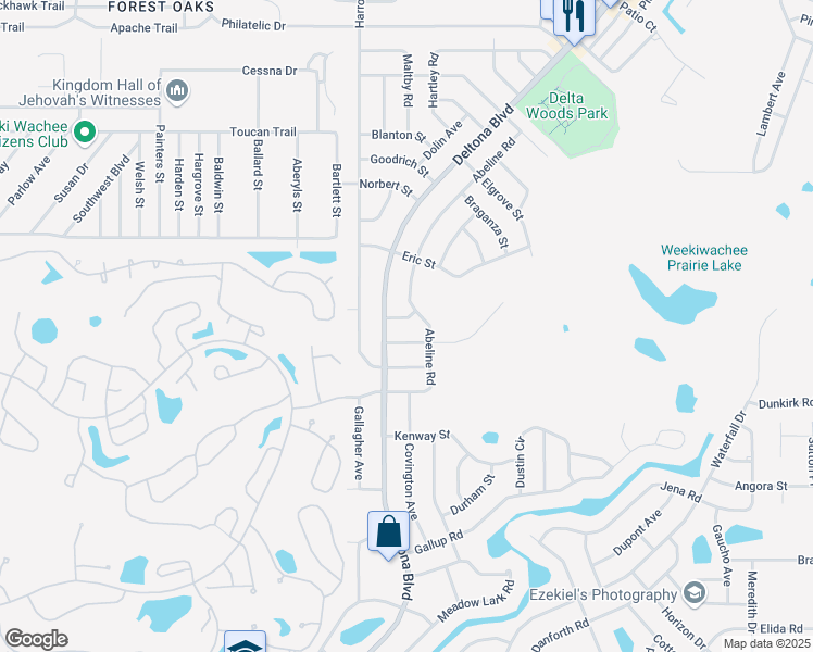 map of restaurants, bars, coffee shops, grocery stores, and more near 8296 Epic Lane in Spring Hill