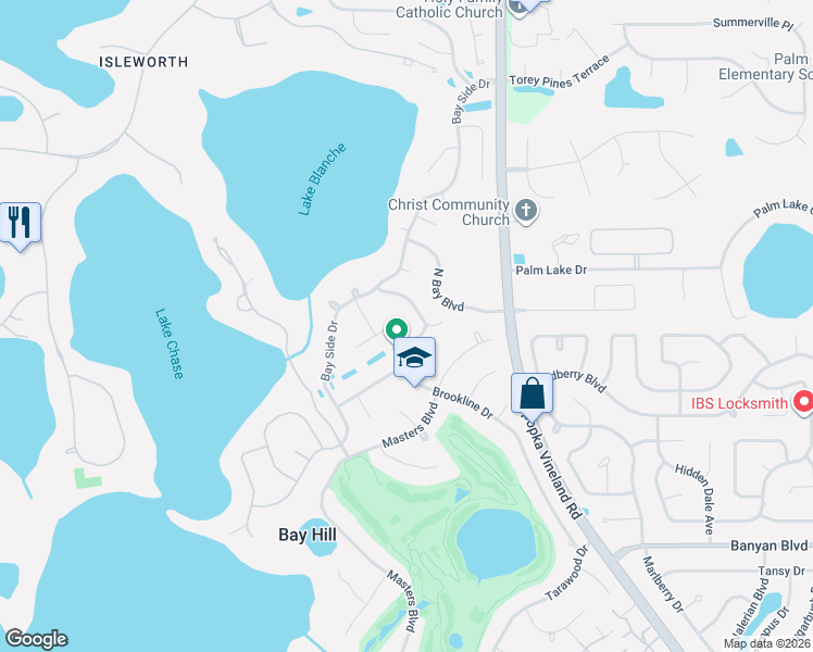 map of restaurants, bars, coffee shops, grocery stores, and more near 9107 Galleon Court in Orlando