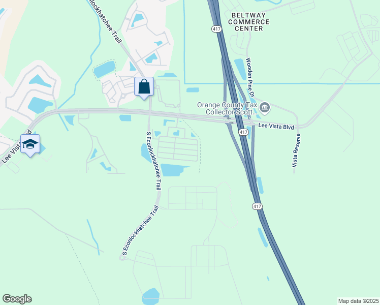 map of restaurants, bars, coffee shops, grocery stores, and more near 10234 Vickers Ridge Drive in Orlando