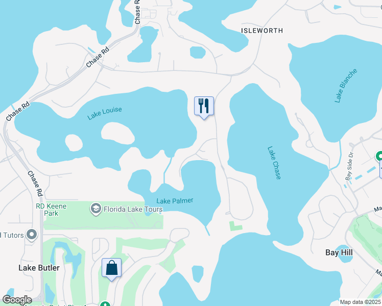 map of restaurants, bars, coffee shops, grocery stores, and more near 9724 Green Island Cove in Windermere