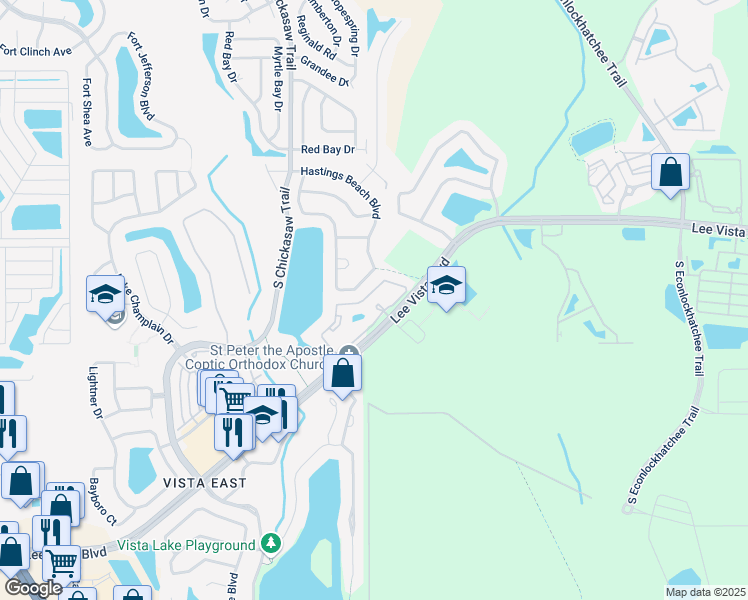 map of restaurants, bars, coffee shops, grocery stores, and more near 9114 Hastings Beach Boulevard in Orlando
