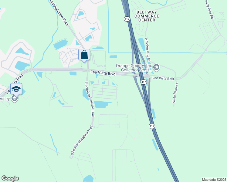 map of restaurants, bars, coffee shops, grocery stores, and more near 10234 Vickers Ridge Drive in Orlando