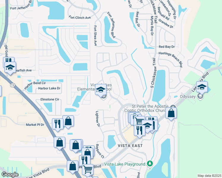 map of restaurants, bars, coffee shops, grocery stores, and more near 5944 Providence Crossing Trail in Orlando