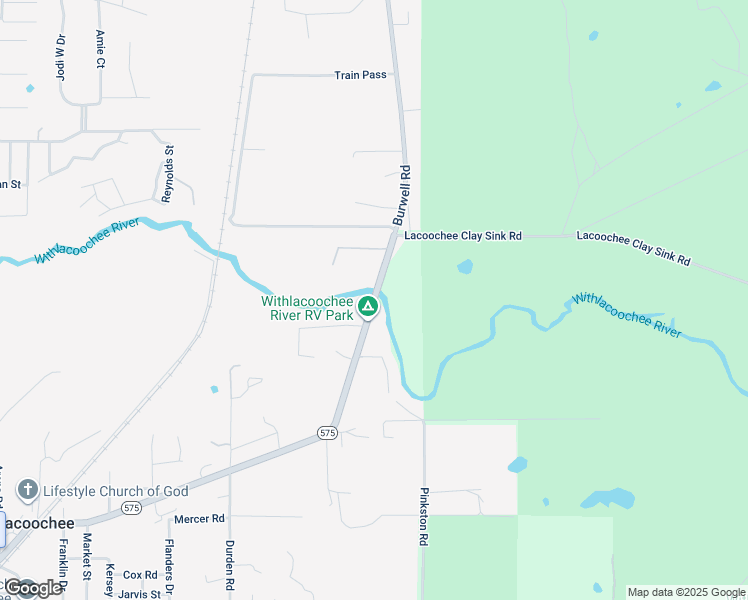 map of restaurants, bars, coffee shops, grocery stores, and more near 1974 Florida 575 in Dade City