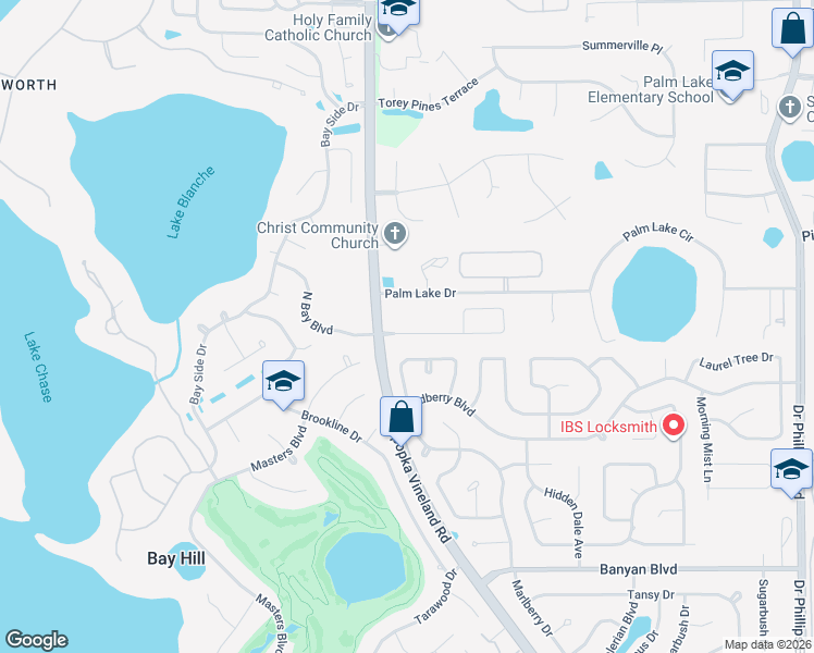 map of restaurants, bars, coffee shops, grocery stores, and more near 8841 Great Cove Drive in Orlando
