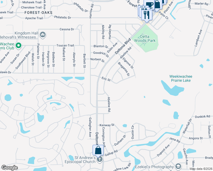 map of restaurants, bars, coffee shops, grocery stores, and more near 3132 Abeline Road in Spring Hill
