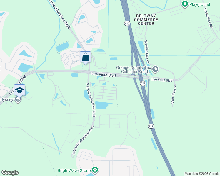 map of restaurants, bars, coffee shops, grocery stores, and more near 10163 Ridgebloom Avenue in Orlando