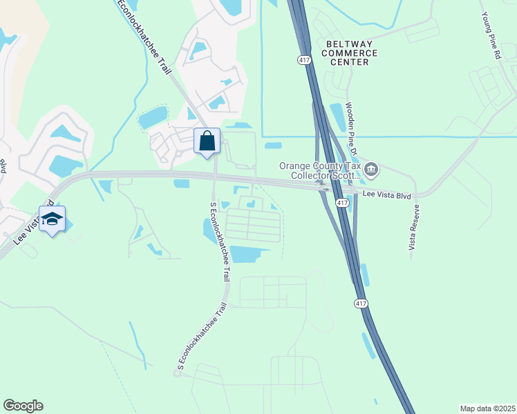 map of restaurants, bars, coffee shops, grocery stores, and more near 10084 Mooreshire Circle in Orlando