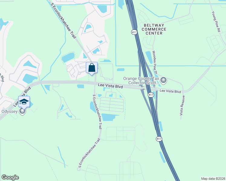 map of restaurants, bars, coffee shops, grocery stores, and more near 10061 Moorshire Circle in Orlando
