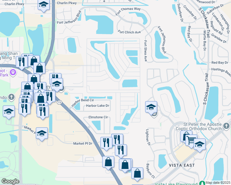 map of restaurants, bars, coffee shops, grocery stores, and more near 8181 Spearfish Avenue in Orlando