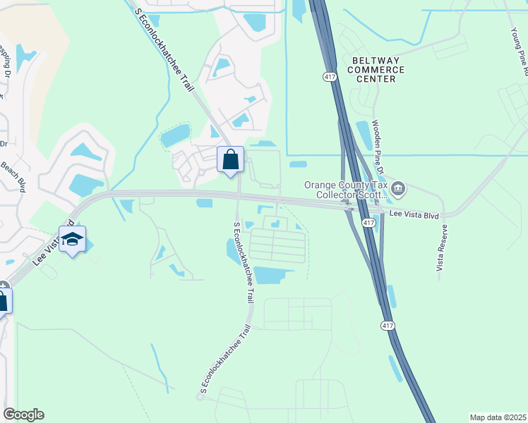 map of restaurants, bars, coffee shops, grocery stores, and more near 5862 Vista Square Avenue in Orlando
