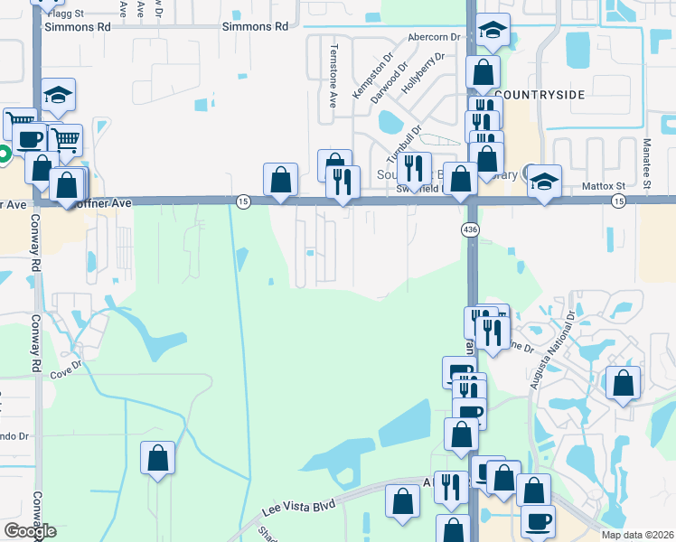 map of restaurants, bars, coffee shops, grocery stores, and more near 5324 Kempston Drive in Orlando