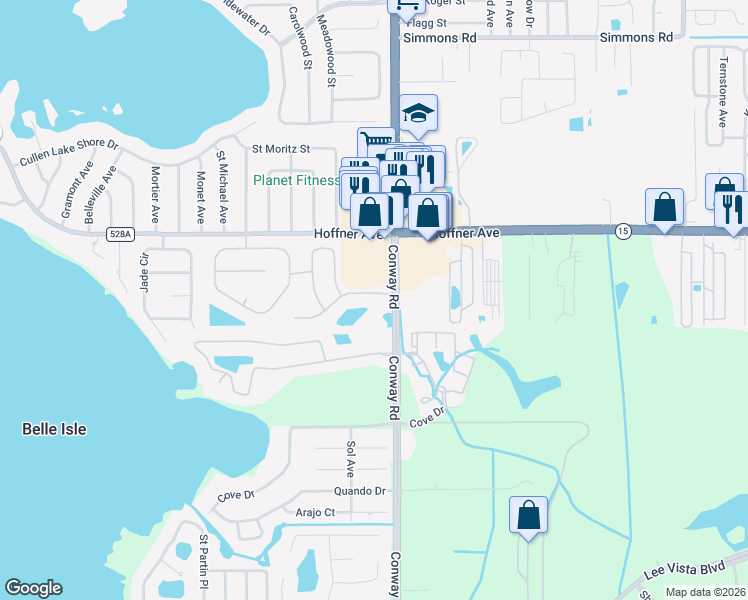 map of restaurants, bars, coffee shops, grocery stores, and more near 3738 Rothbury Drive in Belle Isle