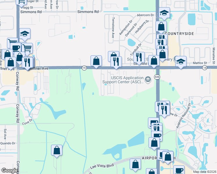 map of restaurants, bars, coffee shops, grocery stores, and more near 5332-5334 Wendalees Court in Orlando