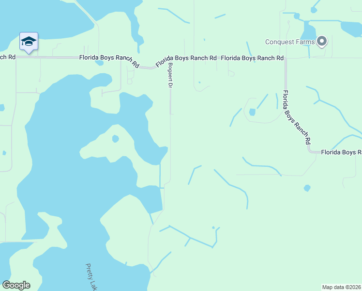 map of restaurants, bars, coffee shops, grocery stores, and more near 9020 Bogaert Drive in Groveland