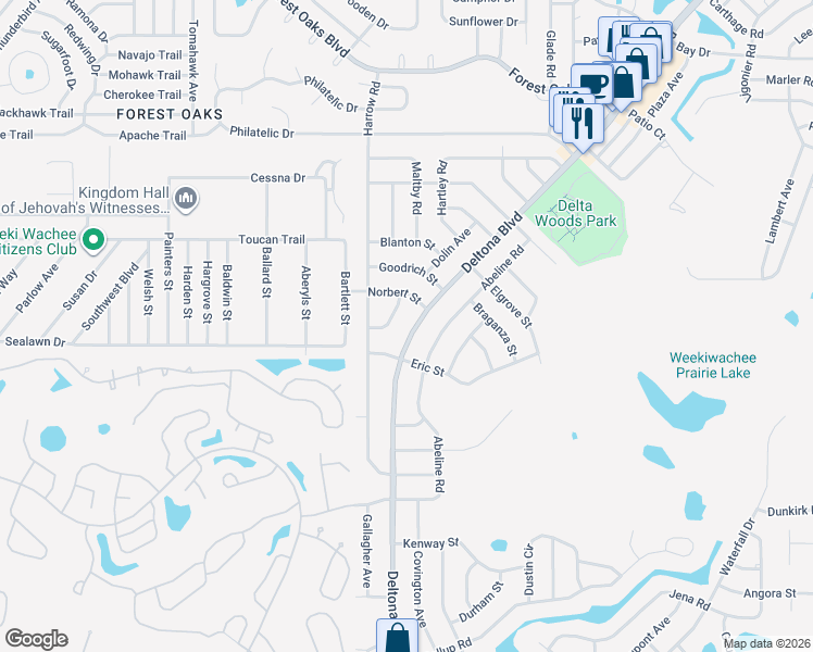 map of restaurants, bars, coffee shops, grocery stores, and more near 3232 Elk Lane in Spring Hill
