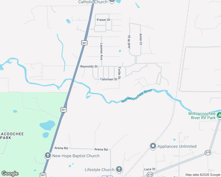 map of restaurants, bars, coffee shops, grocery stores, and more near Tannahill Street in Ridge Manor
