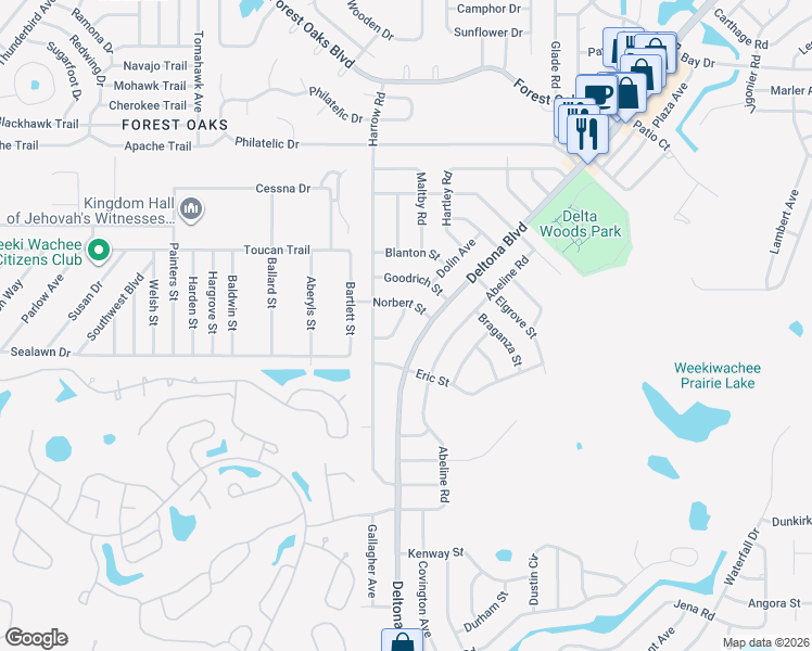 map of restaurants, bars, coffee shops, grocery stores, and more near 3232 Elk Lane in Spring Hill