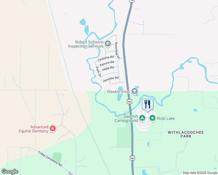 map of restaurants, bars, coffee shops, grocery stores, and more near 3200 Cedley Road in Ridge Manor
