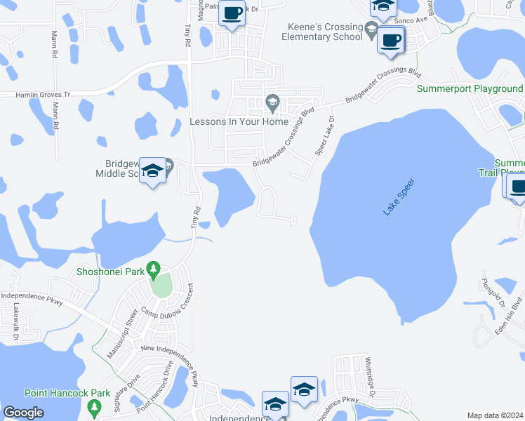 map of restaurants, bars, coffee shops, grocery stores, and more near 6121 Sunset Isle Drive in Winter Garden