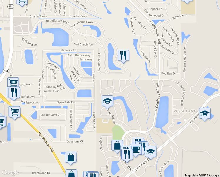 map of restaurants, bars, coffee shops, grocery stores, and more near 8216 Sommerville Drive in Orlando
