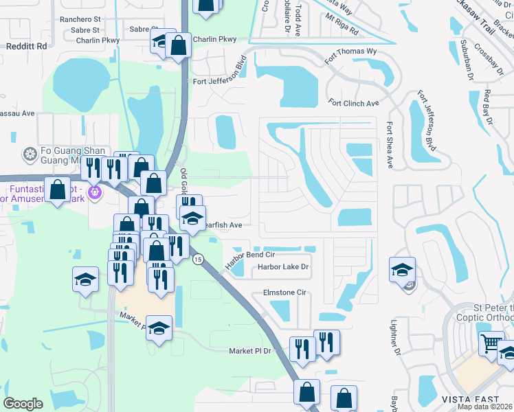 map of restaurants, bars, coffee shops, grocery stores, and more near 7804 Walkers Cay Avenue in Orlando