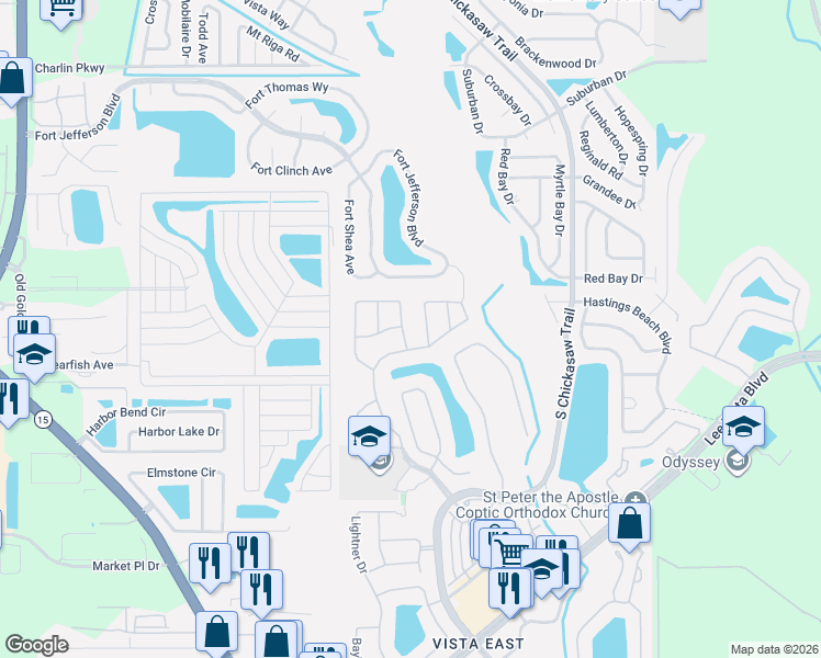 map of restaurants, bars, coffee shops, grocery stores, and more near 8385 Westcott Shore Drive in Orlando