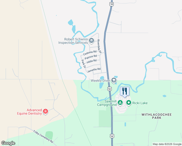 map of restaurants, bars, coffee shops, grocery stores, and more near 3200 Cedley Road in Ridge Manor