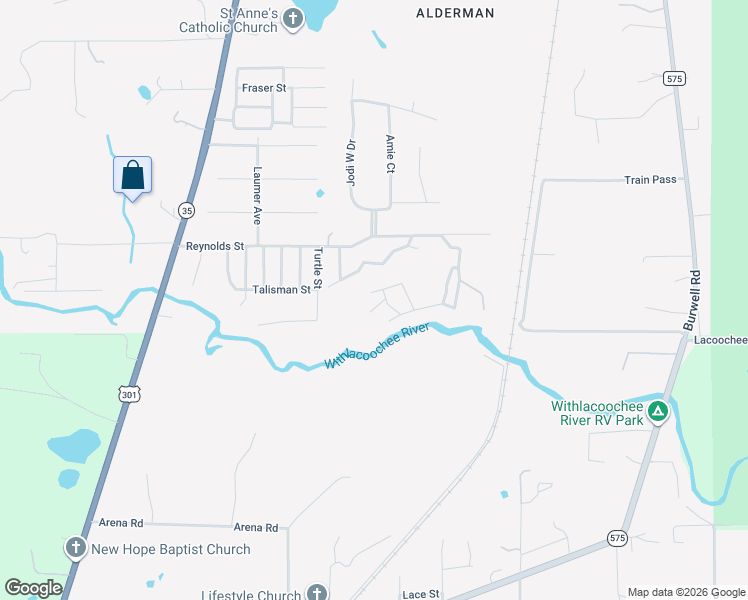 map of restaurants, bars, coffee shops, grocery stores, and more near 35436 Reynolds Street in Dade City