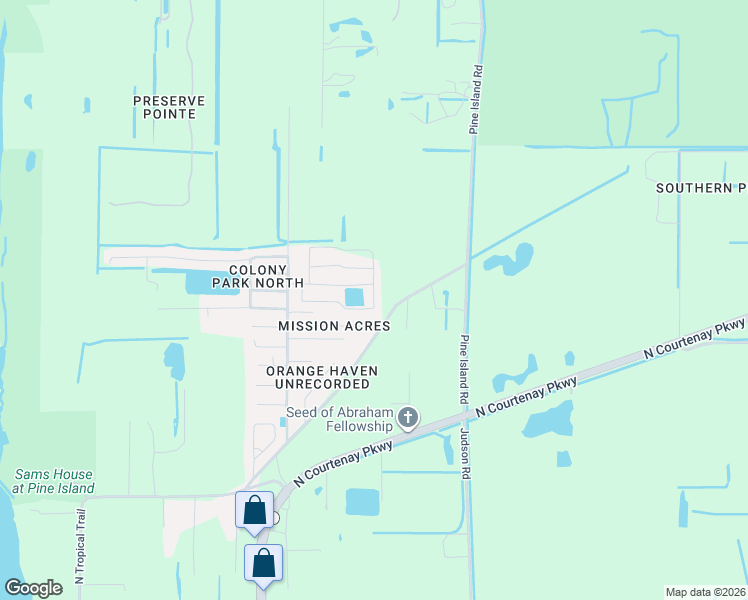 map of restaurants, bars, coffee shops, grocery stores, and more near Marilane St in Merritt Island