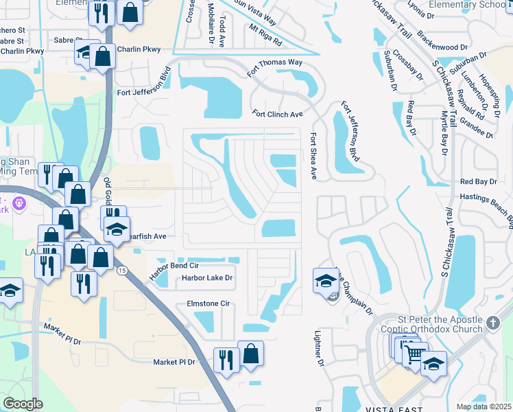 map of restaurants, bars, coffee shops, grocery stores, and more near 5540 Marty Road in Orlando