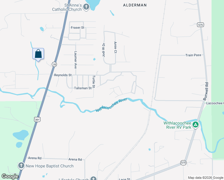 map of restaurants, bars, coffee shops, grocery stores, and more near 3264 Barth Road in Dade City