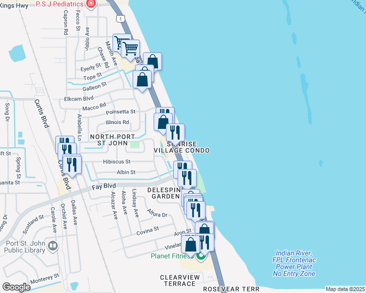 map of restaurants, bars, coffee shops, grocery stores, and more near 6850 U.S. 1 in Cocoa