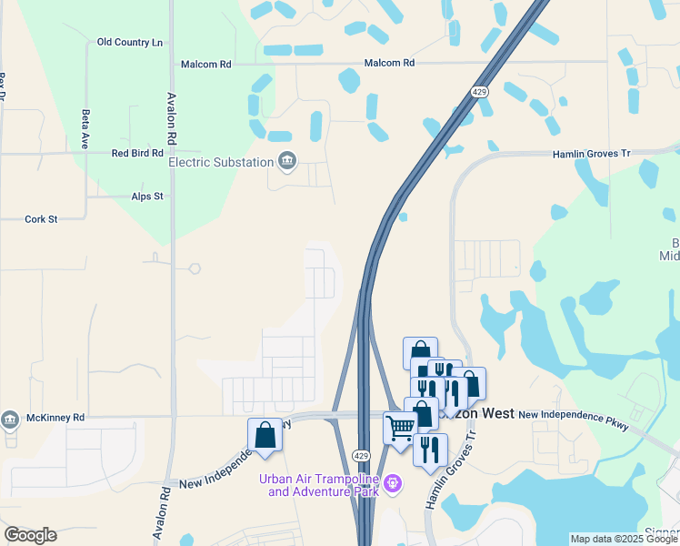 map of restaurants, bars, coffee shops, grocery stores, and more near 5706 Surprise Lily Drive in Oakland