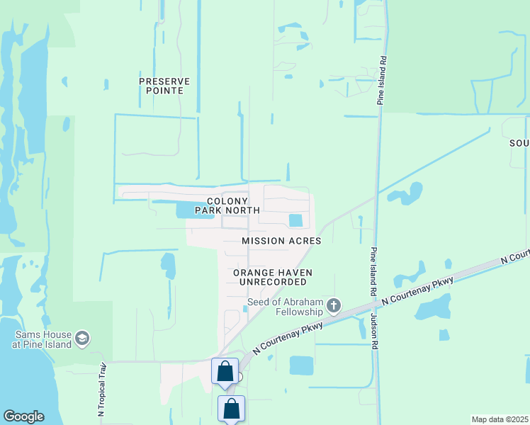 map of restaurants, bars, coffee shops, grocery stores, and more near 345 Kelly Street in Merritt Island