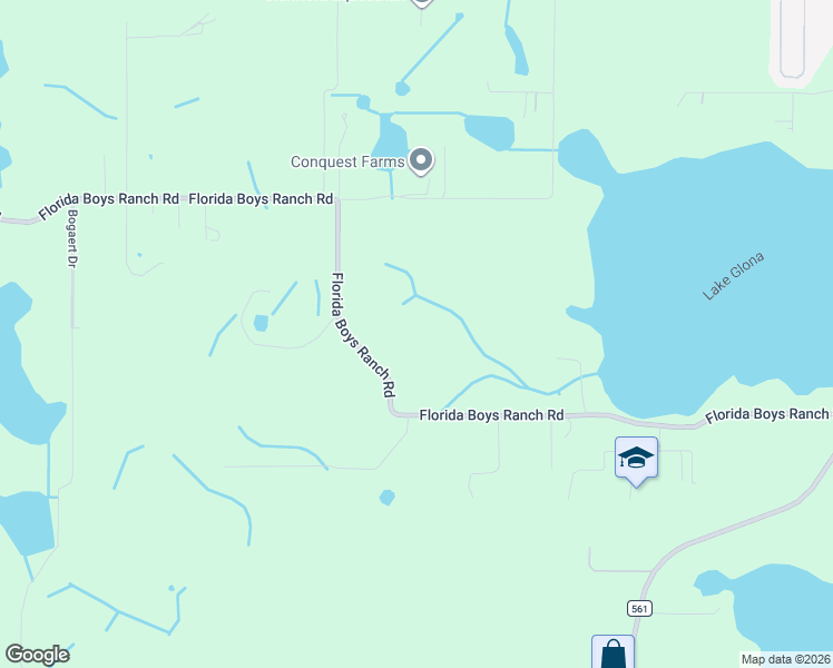 map of restaurants, bars, coffee shops, grocery stores, and more near 9121 Florida Boys Ranch Road in Clermont