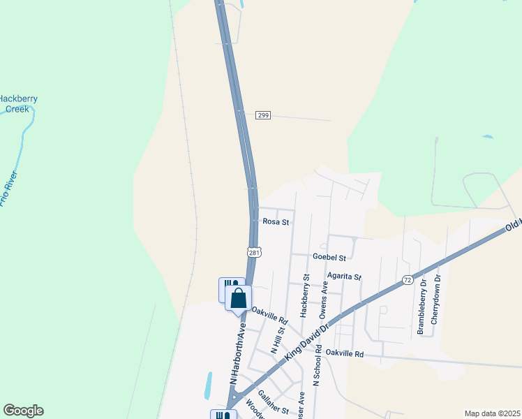 map of restaurants, bars, coffee shops, grocery stores, and more near 106 Romon Street in Three Rivers