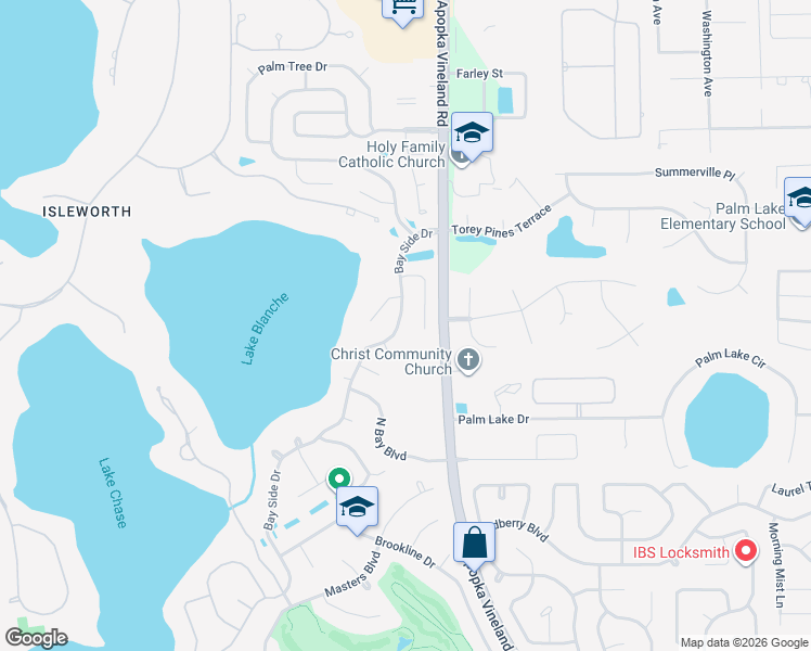 map of restaurants, bars, coffee shops, grocery stores, and more near 5329 Bay Side Drive in Orlando