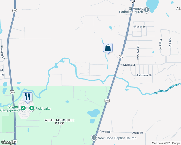 map of restaurants, bars, coffee shops, grocery stores, and more near 3224 Polaris Road in Dade City