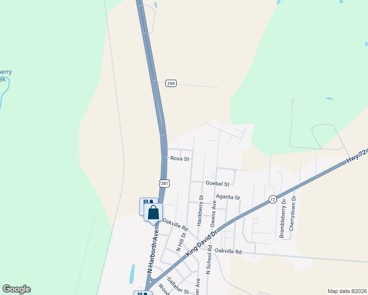 map of restaurants, bars, coffee shops, grocery stores, and more near 207 Ramon Street in Three Rivers