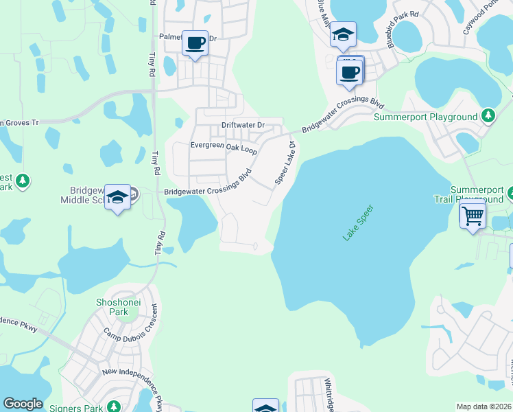 map of restaurants, bars, coffee shops, grocery stores, and more near 14944 Speer Lake Drive in Winter Garden