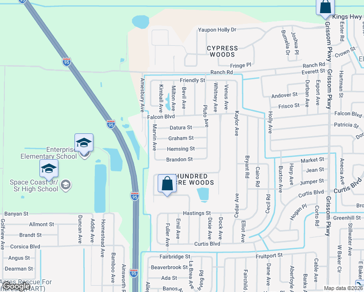 map of restaurants, bars, coffee shops, grocery stores, and more near 5630 Hemsing Street in Port Saint John