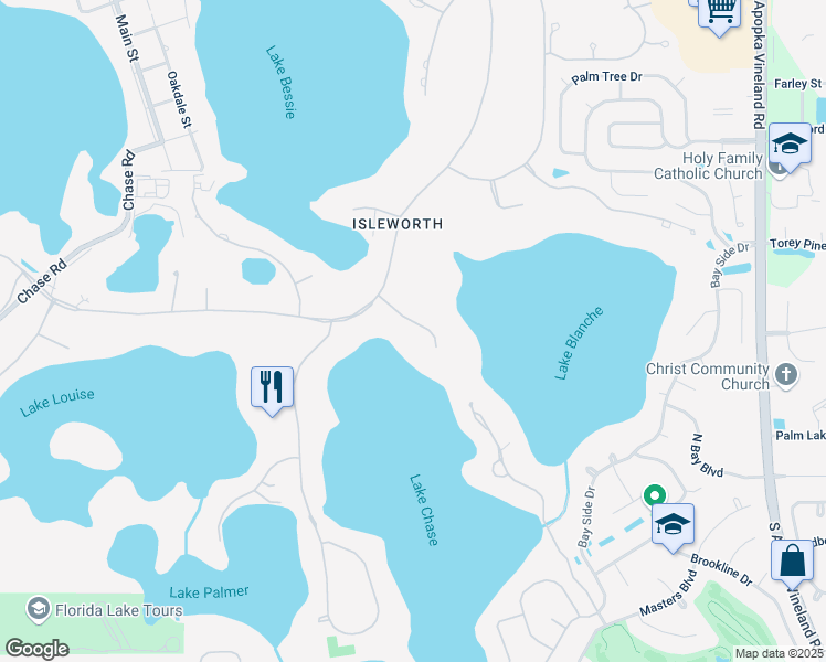map of restaurants, bars, coffee shops, grocery stores, and more near 9630 McCormick Place in Windermere