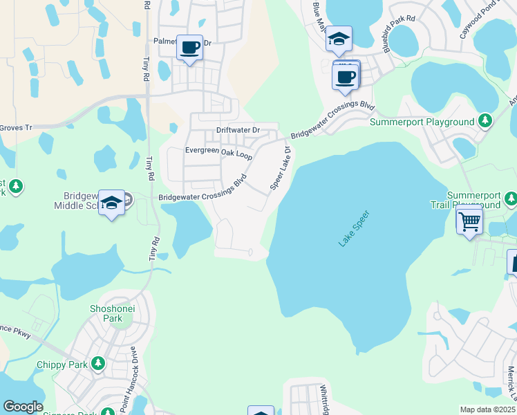 map of restaurants, bars, coffee shops, grocery stores, and more near 14931 Speer Lake Drive in Winter Garden