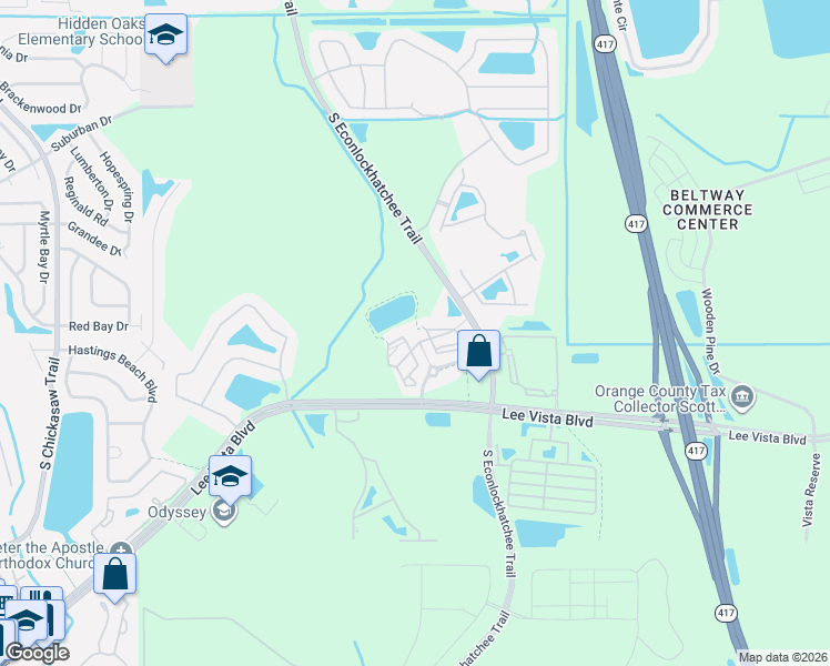 map of restaurants, bars, coffee shops, grocery stores, and more near 5759 Crowntree Lane in Orlando